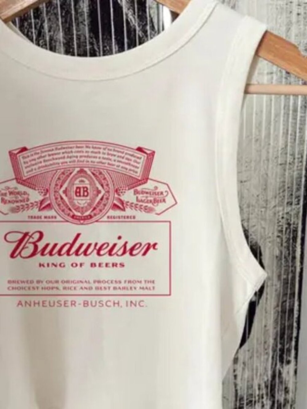 Vintage Budweiser Crop Tank Top, Retro Beer Graphic Country Concert Outfit shirt
